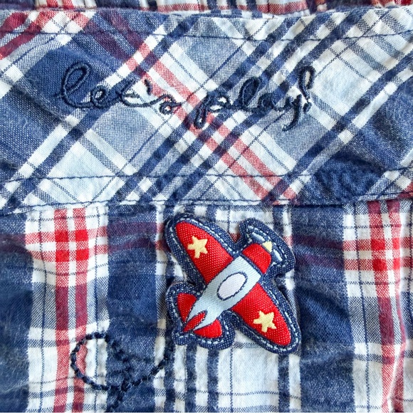 Disney Baby Vintage Y2K Winnie the Pooh Plaid Shortalls Romper Boys 18 Mos - Picture 3 of 10